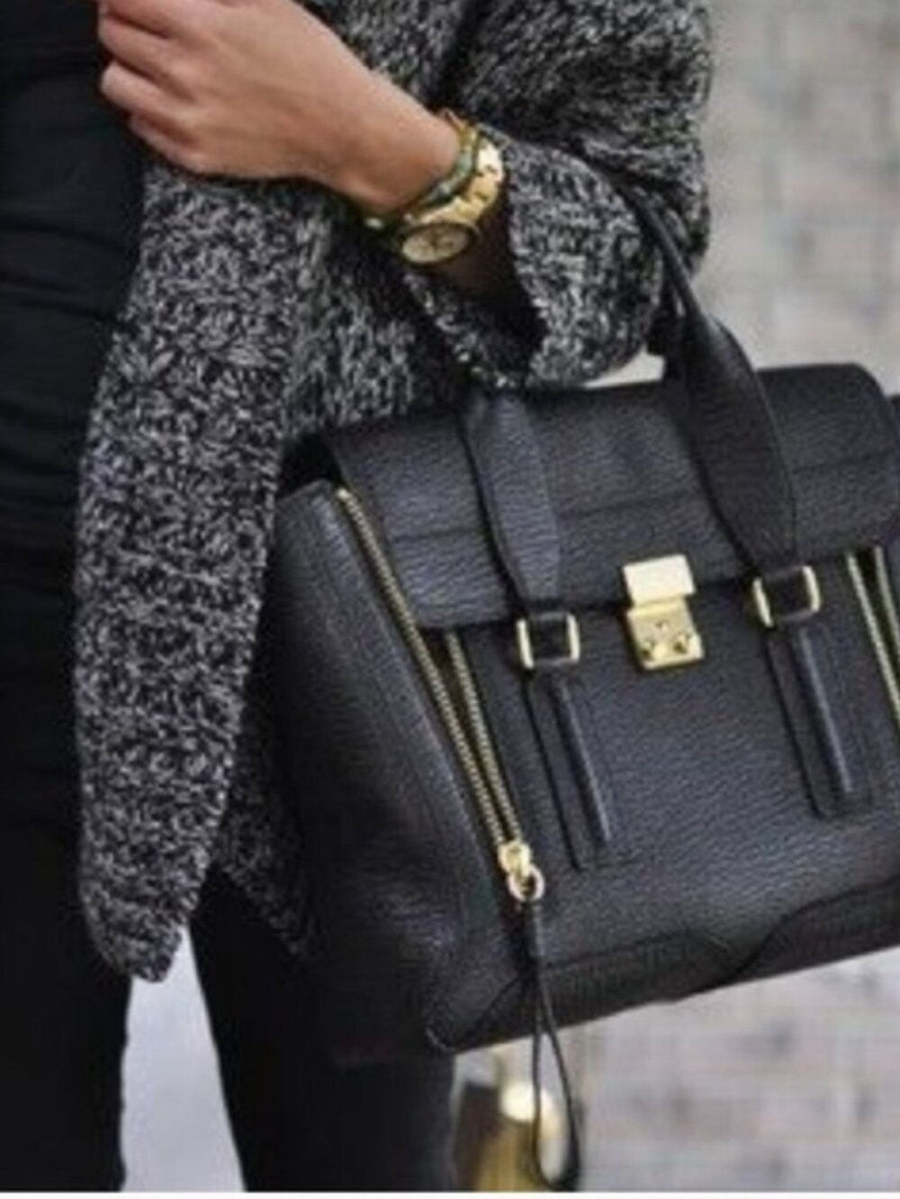 PHILIP LIM 3.1 - BOVIN LEATHER SATCHEL MEDIUM